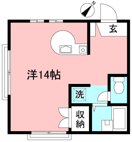 お洒落なカウンターキッチンワンルーム（シャトレー調布ヶ丘）