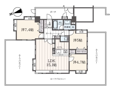 恵比寿７分　最上階で景色が素敵な分譲賃貸です♪