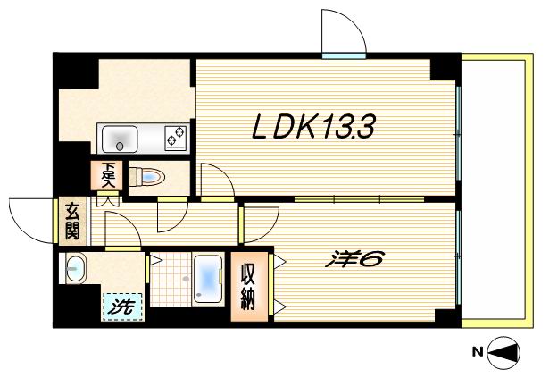 ☆環七ドンキの向かい側☆広めな１ＬＤＫ☆（グランドール和泉）