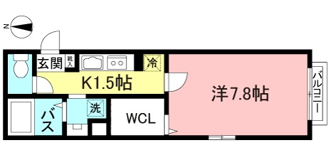 【１Ｋ】国分寺駅１５分、セキスイハイムの賃貸住宅(メゾン・ド・ソレイユ)