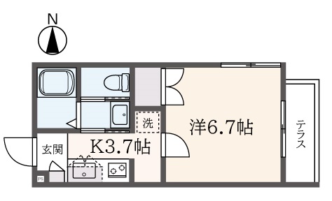 【１Ｋ】小平駅７分、HEBEL HAUSの賃貸住宅へーベルメゾン(マ・メゾン仲町)