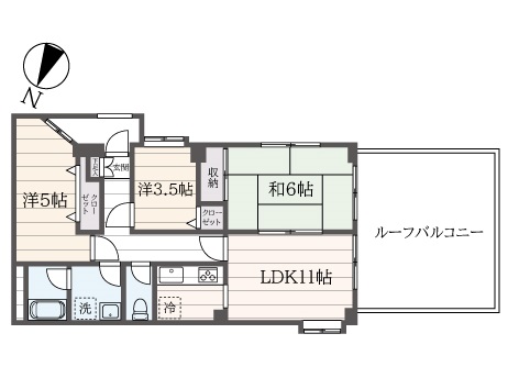 ペットと暮らせる物件『御殿山ハイツ』広々バルコニー付き3LDK今だけ礼金0