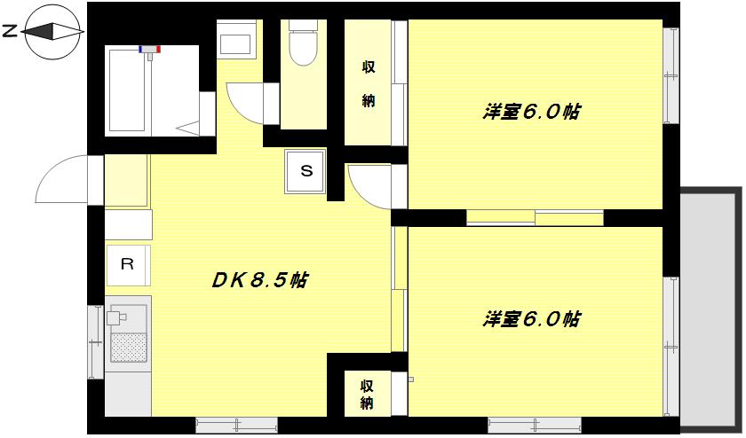 ☆友人同士のルームシェアや兄弟入居もＯＫな２ＤＫ☆（CASA　SUNAYAMA）