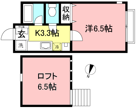 大型ロフト付き1K　東急目黒線 武蔵小山 徒歩 2分！！【ＭＥＧＵＲＯ千代田館】