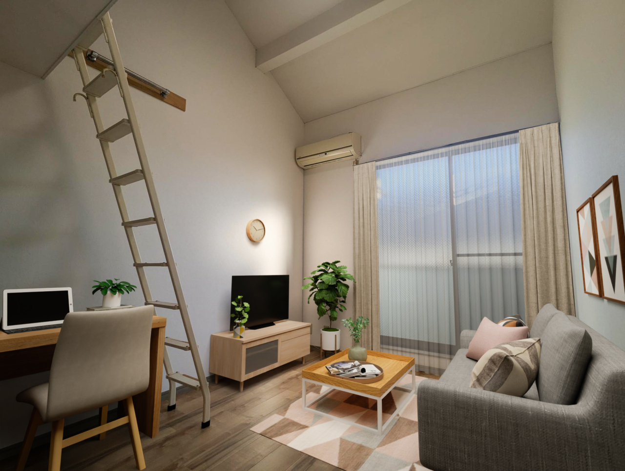 広いロフト付きのお部屋でゆったり空間【ベルローズ石神井台】
