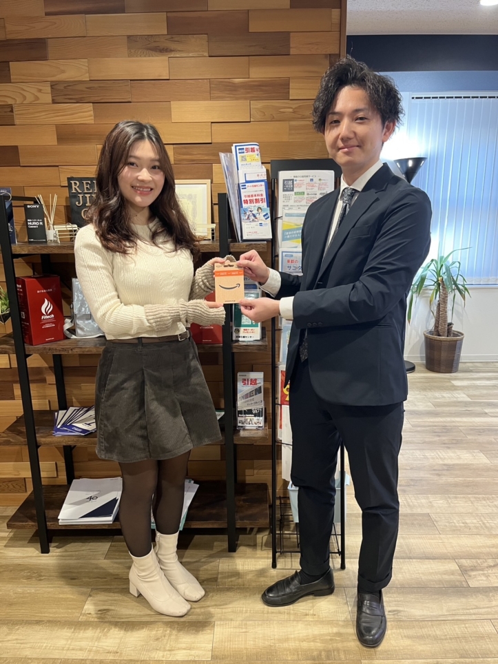 お部屋探しで当たる！！Amzon gift card プレゼントキャンペーン1月度当選☆