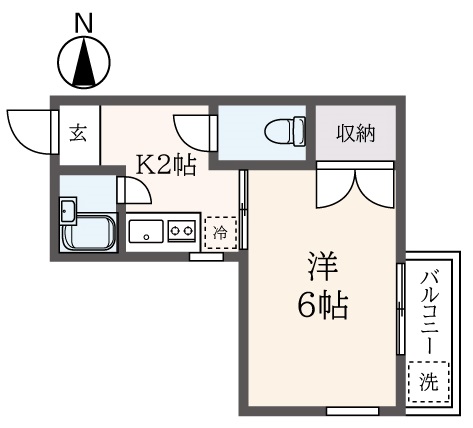 ２面採光の明るいお部屋
