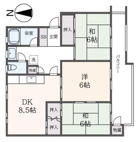 【左近山団地２街区２号棟】敷地内駐車場完備の分譲マンションタイプです♪