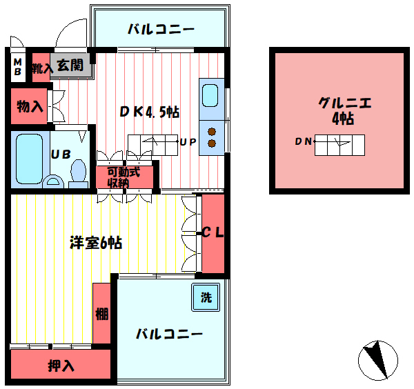 駅徒歩５分の好立地♪グルニエ4帖付のお部屋☆【ラ・ベルティ成増パートⅠ】