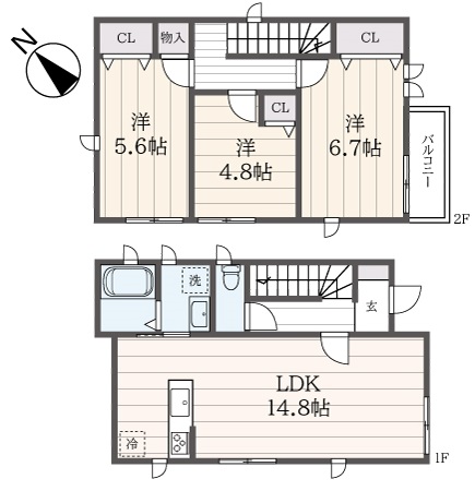 ３LDKの新築戸建て！(西国分寺戸建て１　恋ヶ窪駅）