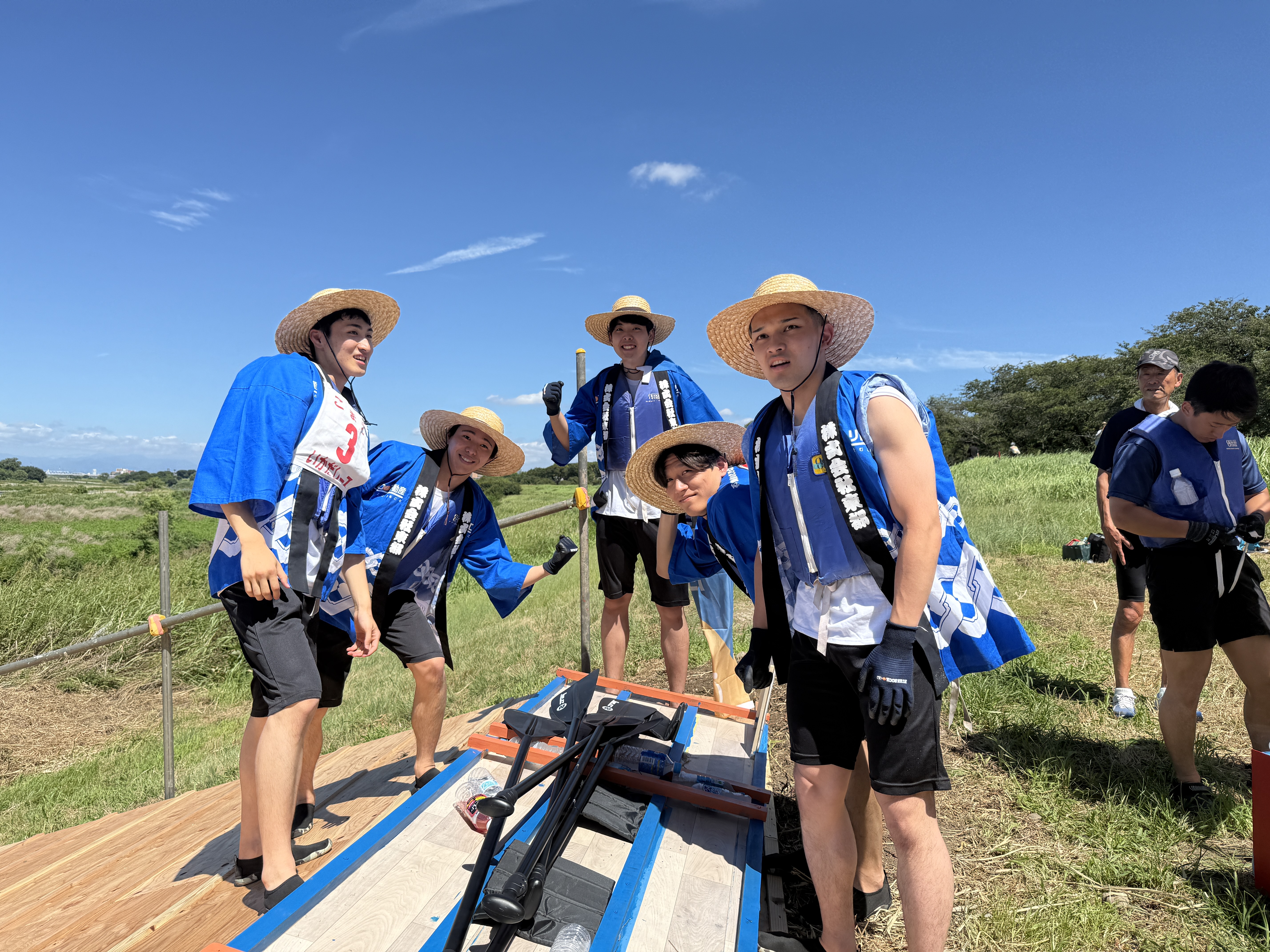 狛江古代カップ　多摩川いかだレース参戦！