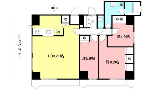 最上階角部屋！広々ルーフバルコニ～♪【悠々スクアール相模大野】