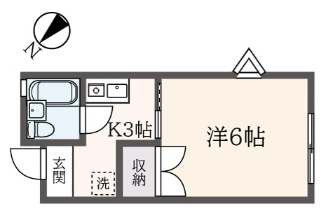 腰窓がある閑静なお部屋【ジュネスB】