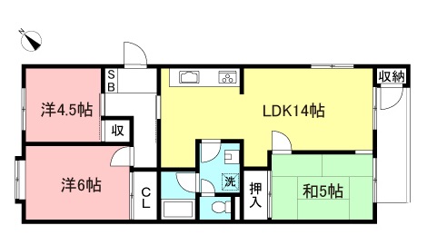 3LDKのRCマンション「横浜ハイタウン2号棟307号室」☆