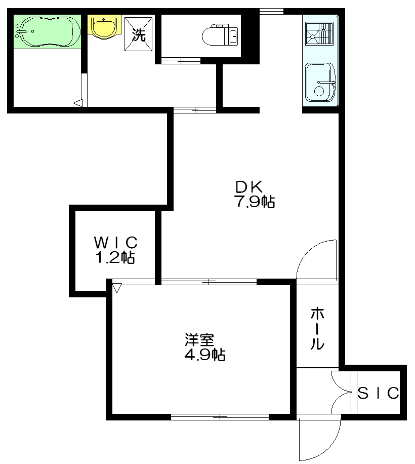 ★WIC付1DK旭化成★