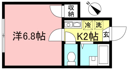 ☆京王線代田橋駅から徒歩６分！1Kタイプのお部屋☆ドムス代田橋103