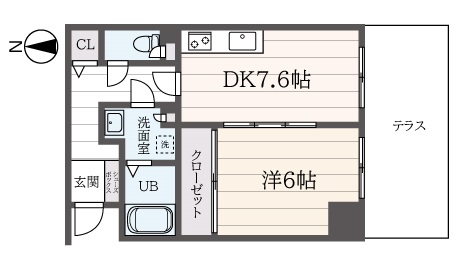 テラスつきの分譲マンション【コスモフォーラム１号棟】