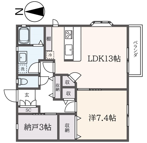 【当社管理物件】収納たっぷり60㎡超1SLDK　ドルチェ宮前