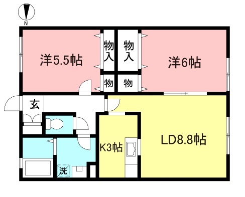調布駅・京王多摩川駅二駅利用可能☆ゆとりある２LDK（ラプラージュ106）